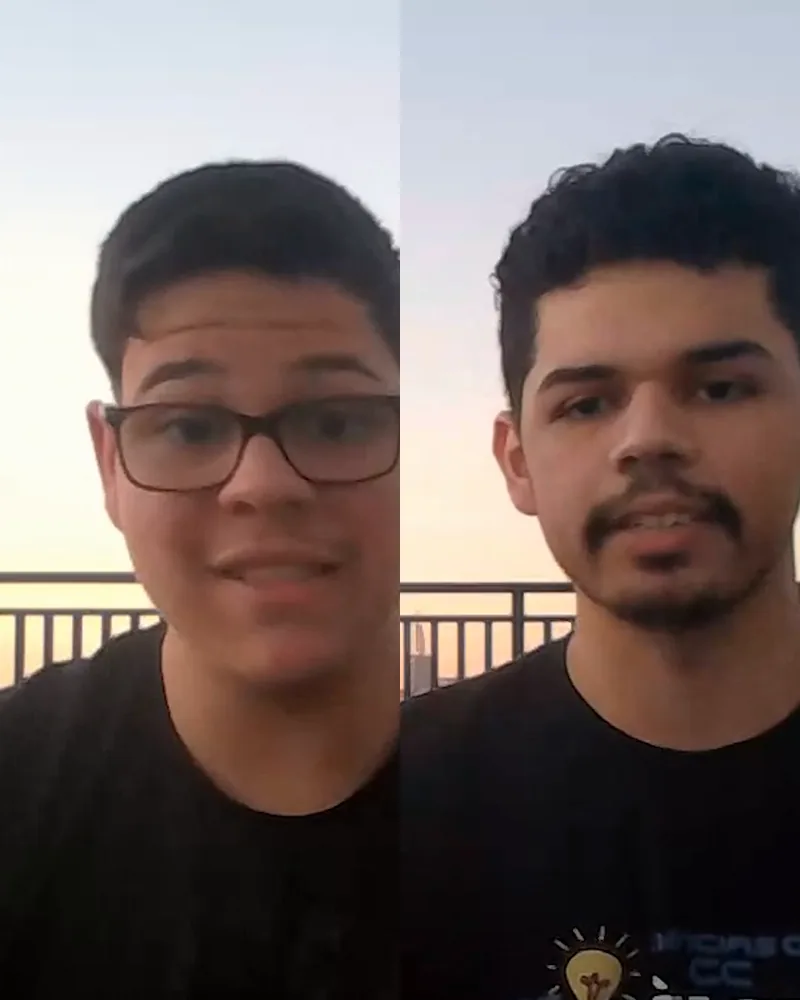 Isaac e Bruno, Bolsistas do IQJ Universitário e estudantes do INTELI